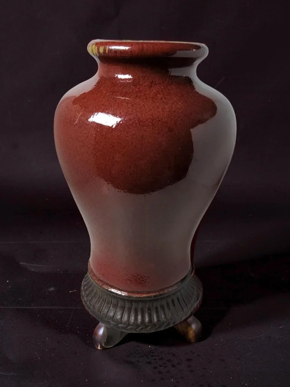 Vintage Repop Chinese porcelain vase with a oxblood red glaze.